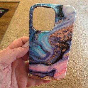 Velvet Caviar Marble Swirl Phone Case - Blue Pink Gold